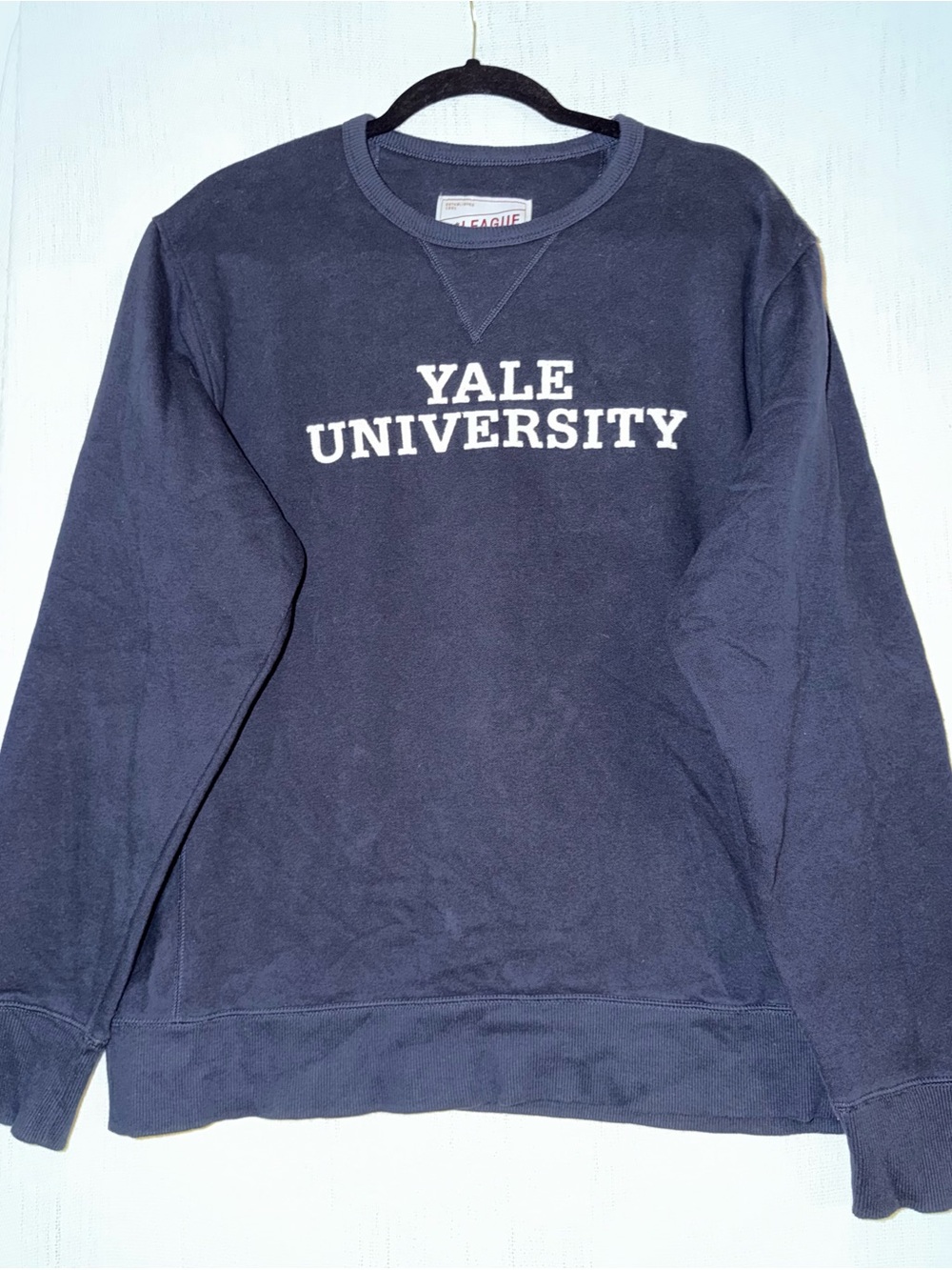 Yale University Crewneck Sweatshirt League 91 Navy Blue Size L Collegiate